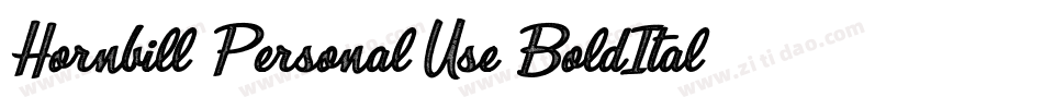 Hornbill-Personal Use BoldItalic字体转换